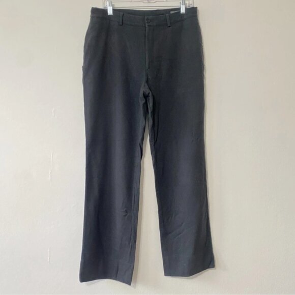 John Varvatos Made in Italy 100% Wool Pants Flap Back Pockets Off Black Size 50 - Picture 3 of 9